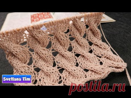Узор Ажурные Косы вязание спицами. Узор слишком красив и прост + Схема