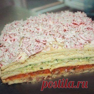 Закусочный торт «Рыбный» с горбушей