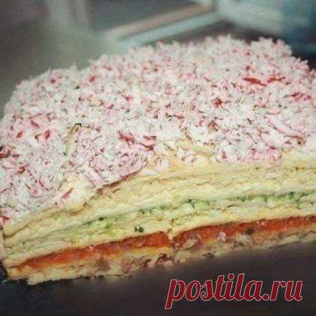 Закусочный торт «Рыбный» с горбушей