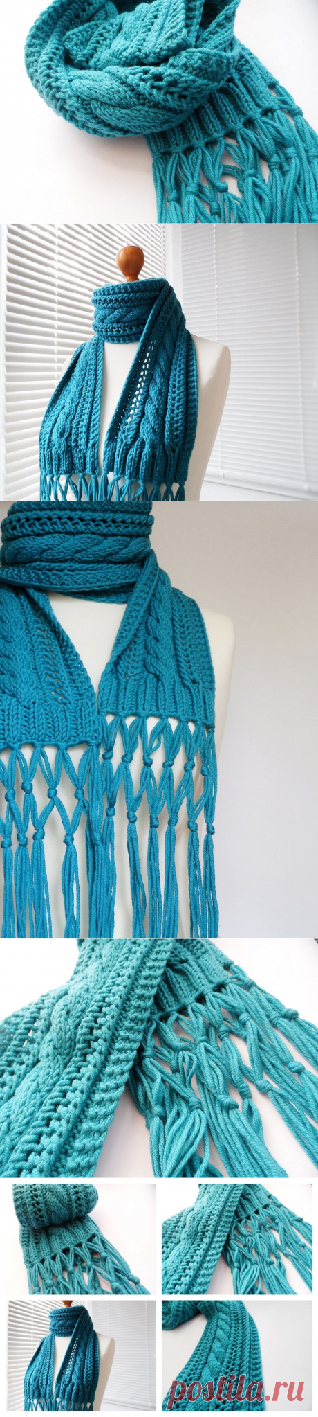 Шарф Бирюзовая тропа  /  KNITLY.com - блог о рукоделии, мастерклассы
