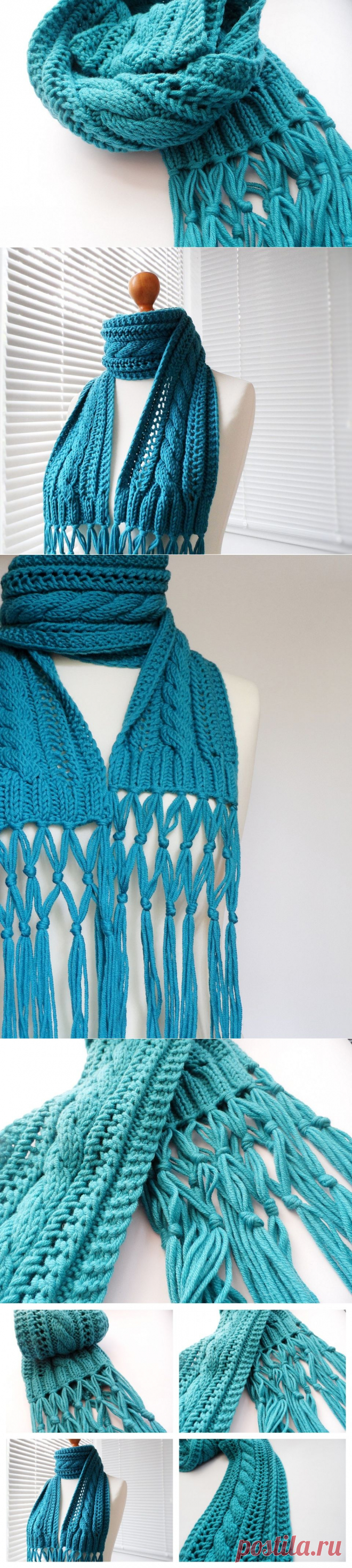 Шарф Бирюзовая тропа  /  KNITLY.com - блог о рукоделии, мастерклассы