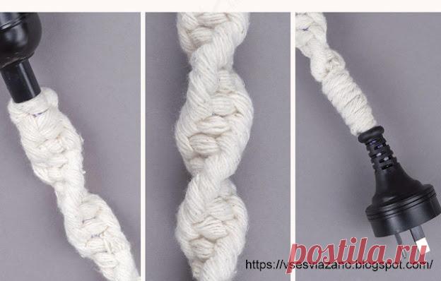 ВСЕ СВЯЗАНО. ROSOMAHA.: Дизайнерский светильник из простого электрического патрона с помощью шнурка и макраме!