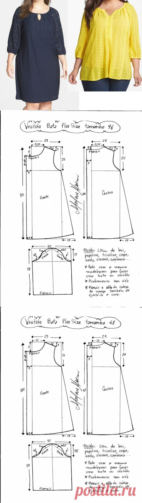 Vestido tipo bata plus size - Marlene Mukai