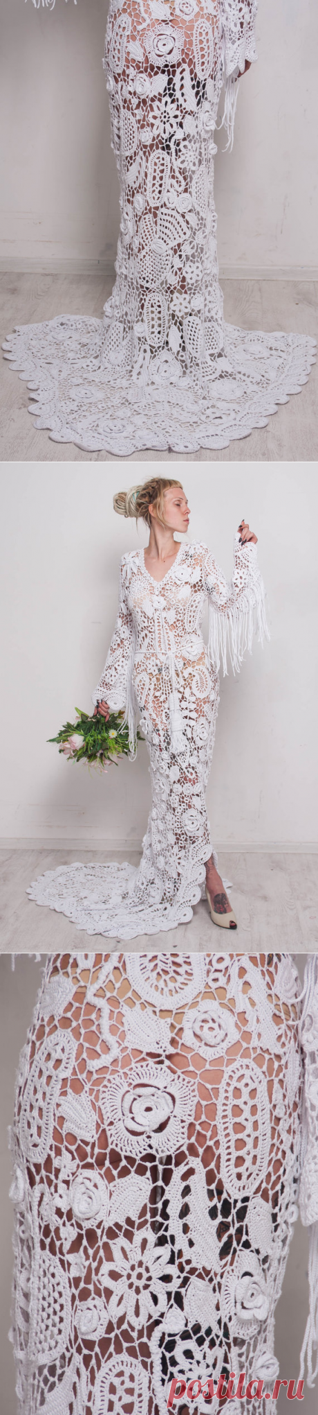 Crochet wedding maxi dress Handmade White от CrochetDressTalita