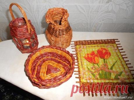 Плетеные поделки из газетных трубочек
