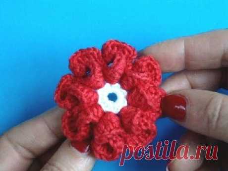 Вязание цветка крючком Урок 9 - How to Crochet flower