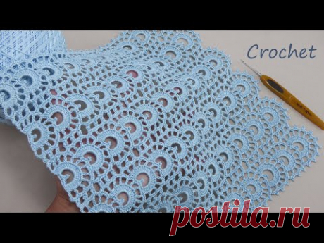 Просто супер УЗОР КРЮЧКОМ!!! Легкое ВЯЗАНИЕ для начинающих 💎 Beautiful and very easy to crochet LACE