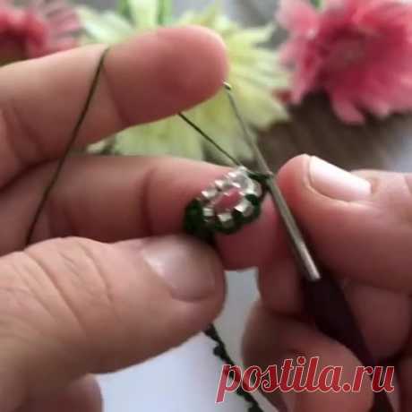 Ажурная кайма с бисером крючком