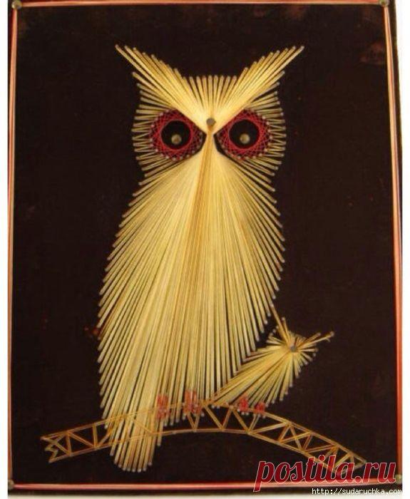 "Картины и панно из гвоздей и ниток". Идеи декора.