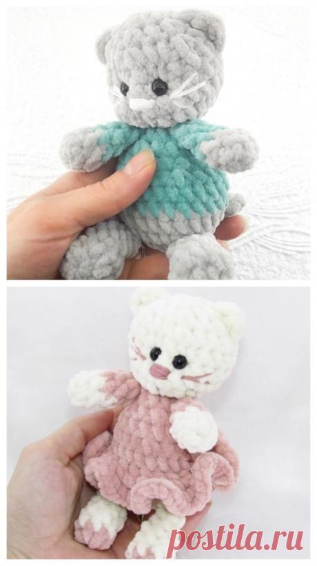 Cute amigurumi plush kitten