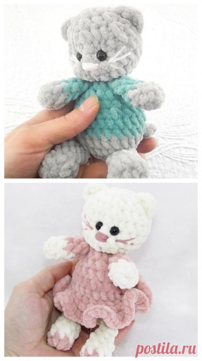 Cute amigurumi plush kitten