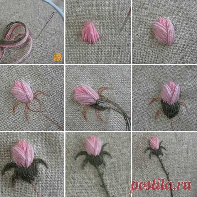 Вышитые объёмные цветы: как делать — DIYIdeas