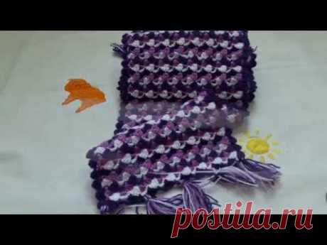 three colour crochet muflar/scarf