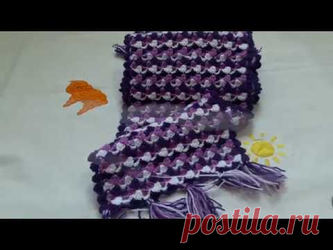 three colour crochet muflar/scarf