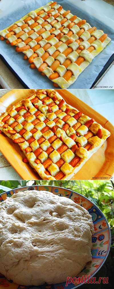 Плетёнка с сосисками. Рецепт хрущёвского теста