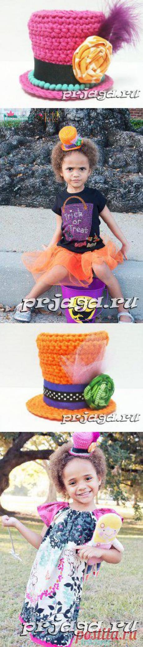 Мини шляпки крючком