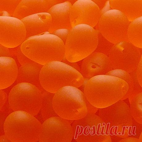 8шт Бусины чешские стеклянные капли 10x14мм гиацинт матовые прозрачные : biser.ru интернет-магазин, Бисер чешский японский бусины стеклярус рубка фурнитура камни Jablonex Прециоза TOHO