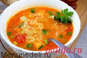 Рецепт супа с пшеном и овощами / Меню недели