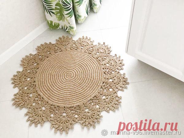 Интерьерный ковёр из джута. Крючком. МК. / Журнал Ярмарки Мастеров
