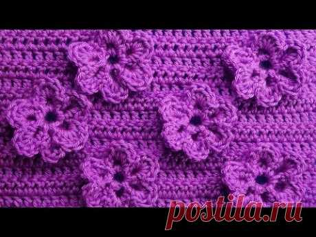 Узор с цветочками Вязание крючком Crochet pattern with flowers 83