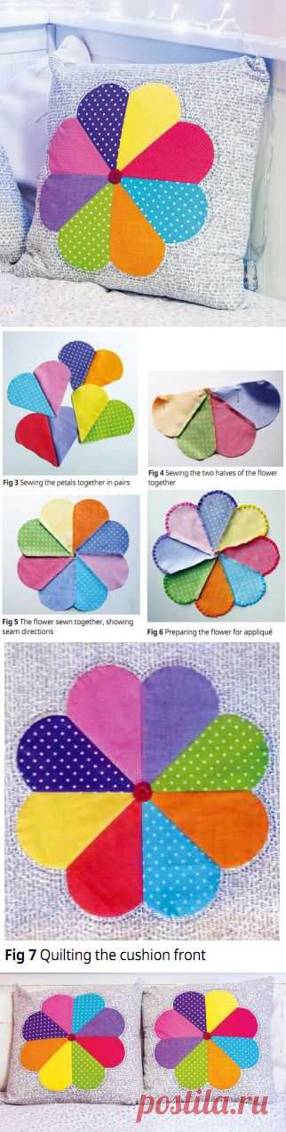 Подушка с лепестками. Petal cushions. Patchwork