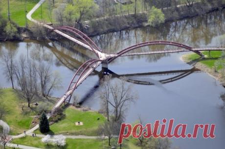 The Tridge — удивительный тройной мост, который находится на слиянии двух рек в городе Мидланд, США. — Путешествия