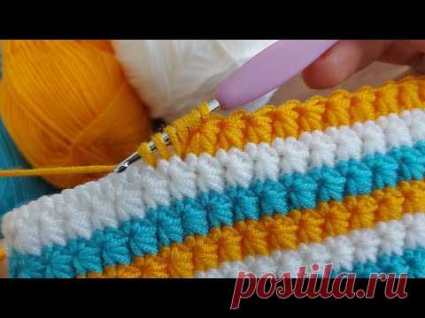 SUPER EASY CROCHET KNITTING BABY BLANKET... TIĞ İŞİ YAPIMI KOLAY BATTANİYE YELEK ÖRGÜ MODELİ..