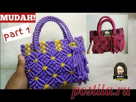 CARA MEMBUAT TAS TALI KUR MOTIF BUNGA PART 1