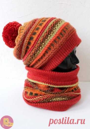 Стильная шапочка и снуд спицами Нам понадобится пряжа, спицы и немного времени. Я взяла мериносовую шерсть, она такая мягкая и теплая. &nbsp;Выбирайте любую пряжу, которая вам нравится.Для шапки набираем нужное количество петель, вяжем резинку, а потом переходим на основной узор. Я люблю араны, они смотрятся очень...
