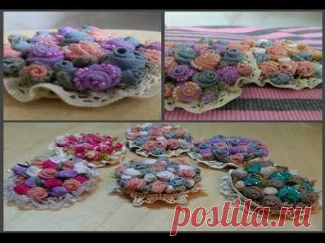 Подарок НА 8 МАРТА  Текстильная брошь &quot; Букет&quot; 💄👢👜  ( textile brooches )