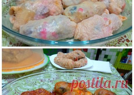 (17) Фаршированные куриные шкурки.В духовке - пошаговый рецепт с фото. Автор рецепта Татьяна Бурблис . - Cookpad