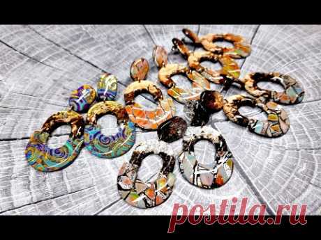 Part 2 A Stylish Earrings in Mosaic Technique With Polymer Clay and UV Resin How to Make DIY Jewelry