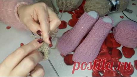 СЛЕДОЧКИ-НОСОЧКИ СПИЦАМИ МК.ВЯЗАНИЕ ИЗДЕЛИЯ ОТ МЫСКА.