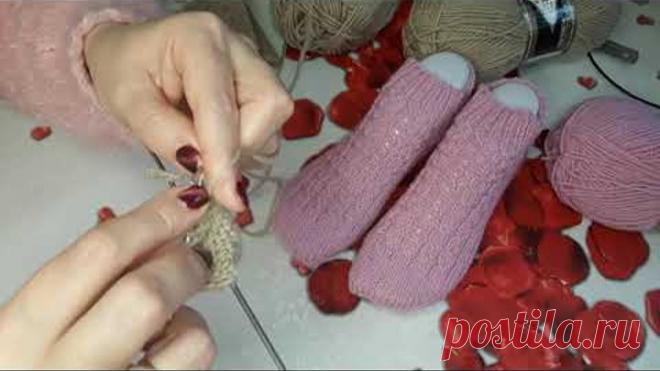 СЛЕДОЧКИ-НОСОЧКИ СПИЦАМИ МК.ВЯЗАНИЕ ИЗДЕЛИЯ ОТ МЫСКА.