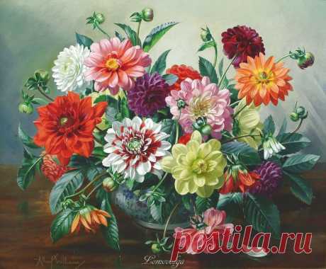Дамы!! Цветы от Альберта Вильямса (Albert Williams, 1922-2010, English artist) сегодня и всегда для Вас!!
