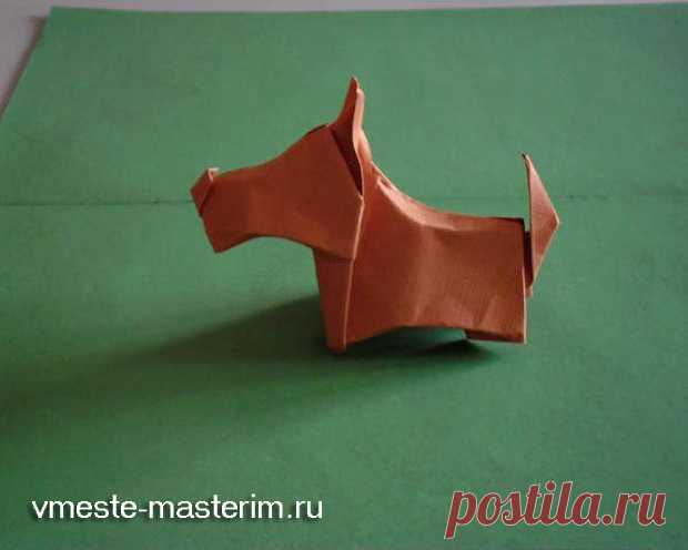 Поделки из бумаги с детьми. Как сделать собачку (мастер-класс)