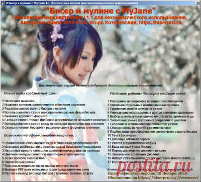 Программа для вышивки  Бисер и мулине с MyJane
