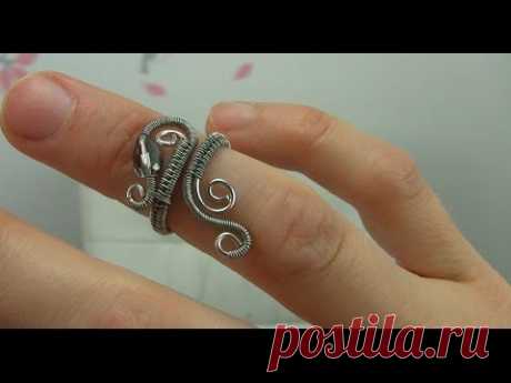 Wire Wrap Wrapped Adjustable Ring Tutorial Demo (Midi, Knuckle Ring) - YouTube