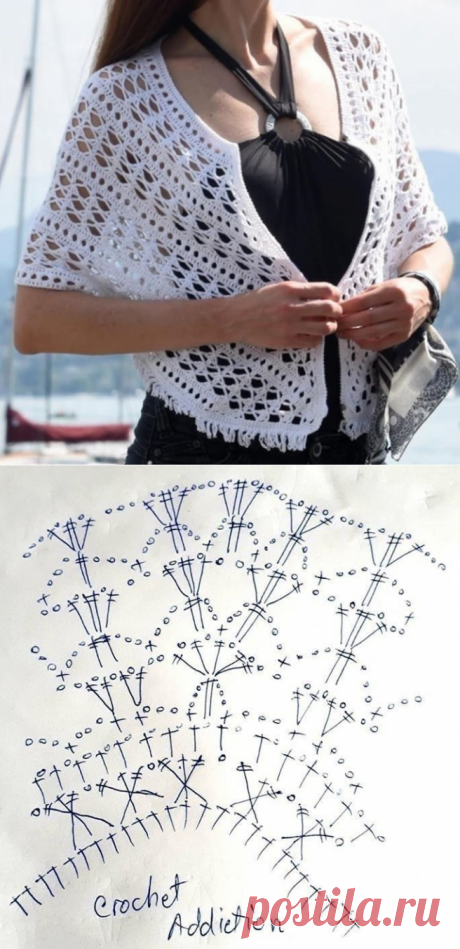 Ажурная шаль крючком