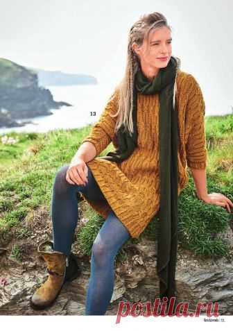 Платье спицами с цельновязанными рукавами из Stricktrends - №3 2018