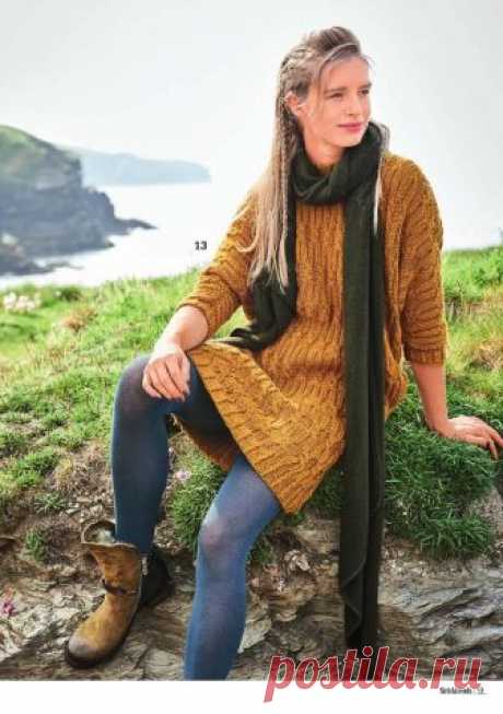 Платье спицами с цельновязанными рукавами из Stricktrends - №3 2018