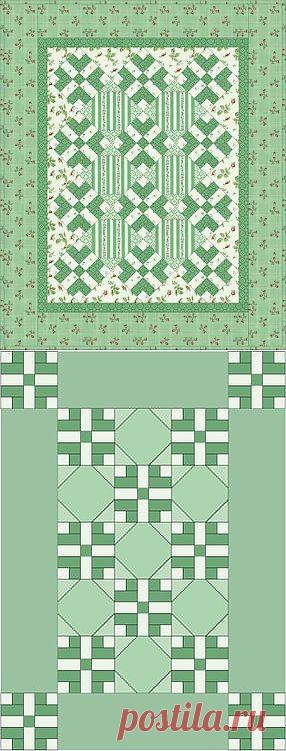 Лоскутное одеяло *Двойные блоки*. Схема..