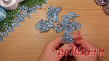 Новогодняя корона из узких лент своими руками 🎄 diy crown