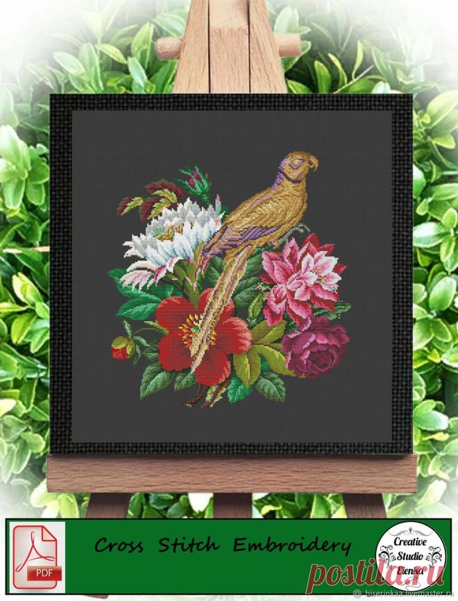 Старинная схема вышивки крестом Фиолетовая птица – купить онлайн на Ярмарке Мастеров – R0N1QRU | Схемы для вышивки, Таганрог Старинная схема вышивки крестом Фиолетовая птица в интернет-магазине на Ярмарке Мастеров. Старинная схема вышивки крестом 