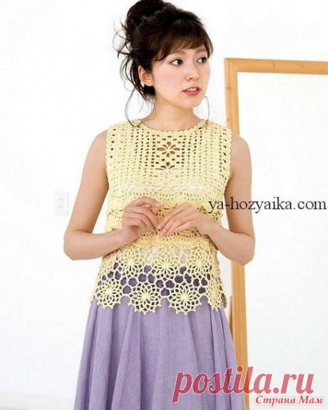 Лимонный топ - Все в ажуре... (вязание крючком) - Страна Мам
