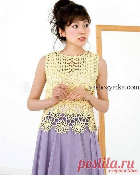 Лимонный топ - Все в ажуре... (вязание крючком) - Страна Мам