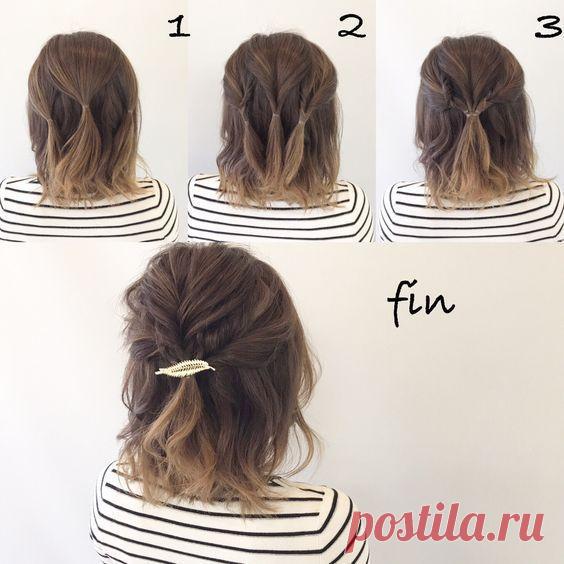 Простая причёска из каре