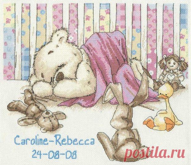 Схема для вышивания крестом: Белый мишка Likcle (Tompoli).