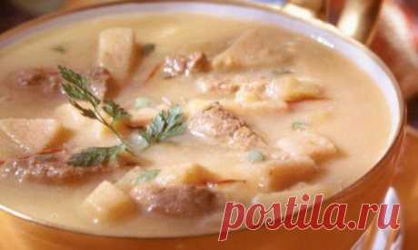 Холодный грибной суп с овощами