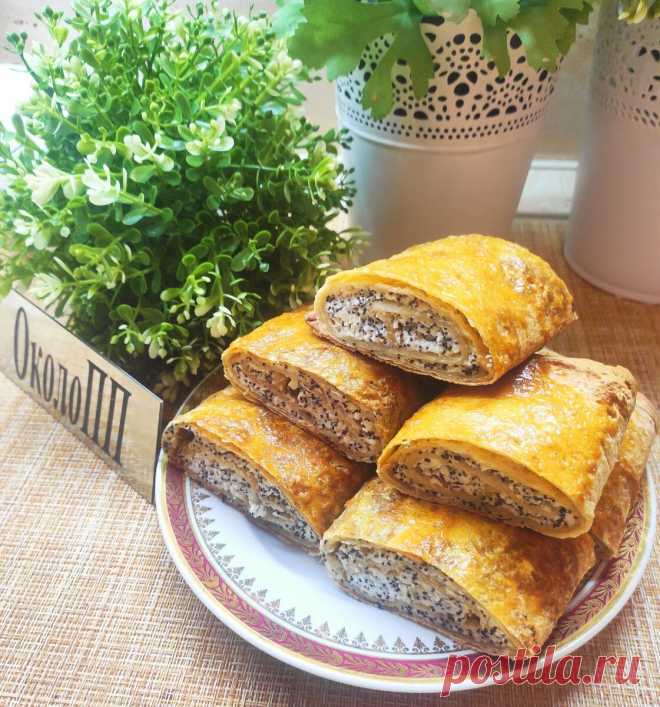 Творожно-маковый рулет без возни с тестом. Просто, вкусно, малокалорийно. | 